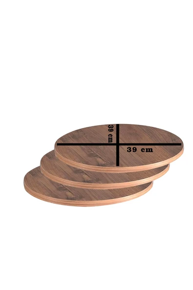SEDAŞ LIVING UNITS KOYU CEVİZ 39 X 39 CM 3'LÜ SUNTALAM SEHPA ÜST TABLASI DEKORASYON SUNUM TABAĞI