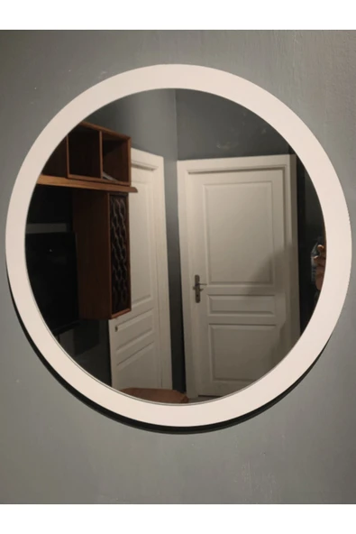 SEDAŞ LIVING UNITS Beyaz Dekoratif Yuvarlak Antre Hol Koridor Duvar Salon Mutfak Banyo Wc Ofis Aynası 60 cm - 3