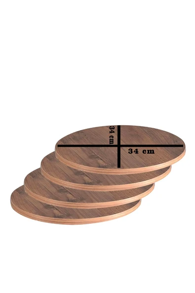 SEDAŞ LIVING UNITS KOYU CEVİZ 34 X 34 CM 4'LÜ SUNTALAM SEHPA ÜST TABLASI DEKORASYON SUNUM TABAĞI