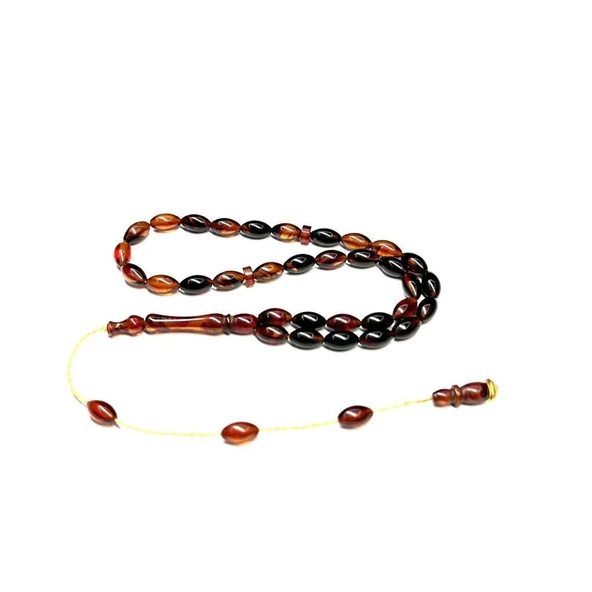 Bilek Boy Beyzi Model Sistemli 4-7mm Sıkma Ateş Kehribar Tesbih - Resim 2