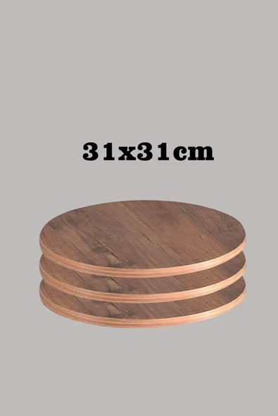 SEDAŞ LIVING UNITS Koyu Ceviz 31 X 31 Cm 3'lü Suntalam Sehpa Üst Tablası Dekorasyon Sunum Tabağı