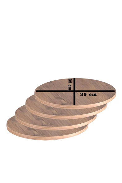 SEDAŞ LIVING UNITS AÇIK CEVİZ 39 X 39 CM 4'LÜ SUNTALAM SEHPA ÜST TABLASI DEKORASYON SUNUM TABAĞI