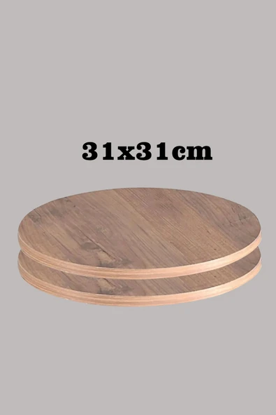 SEDAŞ LIVING UNITS Açık Ceviz 31 X 31 Cm 4'lü Suntalam Sehpa Üst Tablası Dekorasyon Sunum Tabağı - 3