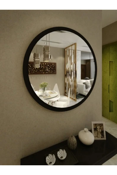 SEDAŞ LIVING UNITS Dekoratif Yuvarlak Antre Hol Koridor Duvar Salon Mutfak Banyo Wc Ofis Aynası 50 cm - 1