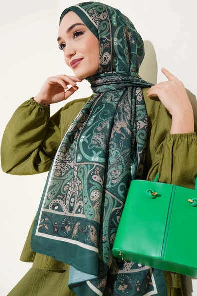 Elegant Motif Soft Şal Zümrüt