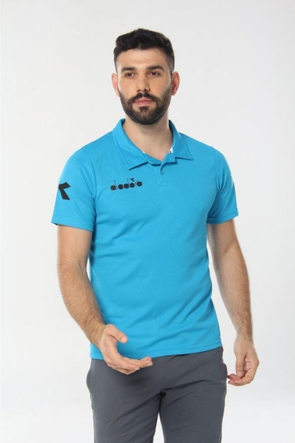 Diadora Nacce Turkuaz Polo Yakalı T-Shirt  -  1TSR06-Turkuaz