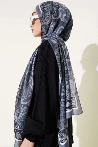 Elegant Motif Soft Şal Füme - 3