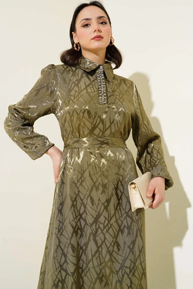 Taş Detaylı Elbise Nefti - Resim 2