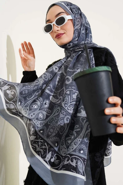Elegant Motif Soft Şal Füme