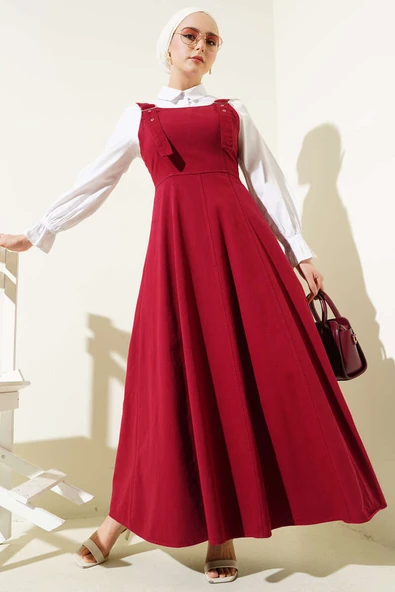 Kalın Askılı Gabardin Jile Bordo ürün görseli 1