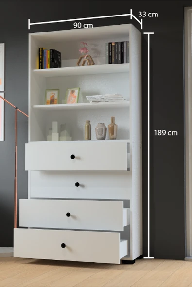 Madrid No.3 Açık raflı 4 Çekmeceli Dolap - 3