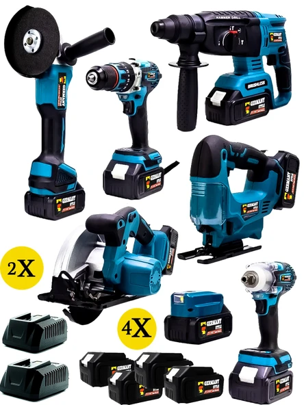 Germany Style Kömürsüz 10'lu Set Teleskopik Kırıcı-Matkap-Dekupaj-Daire Testere-Budama Testeresi-M - 2