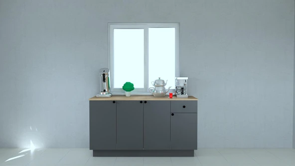 160 Cm Antrasit Alt Dolap Hazır Mutfak - 3