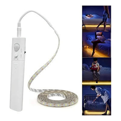 Hareket Sensörlü pilli LED Gece Lambası Zamanlayıcılı USB Şarjlı Dolap yatak altı Merdiven ışık Aydınlatması IP65 Su Geçirmez - 12