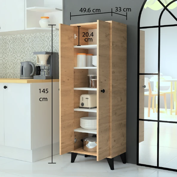 Venedik 6Raflı Çok Amaçlı Dolap (Çam-Çam) - Resim 6