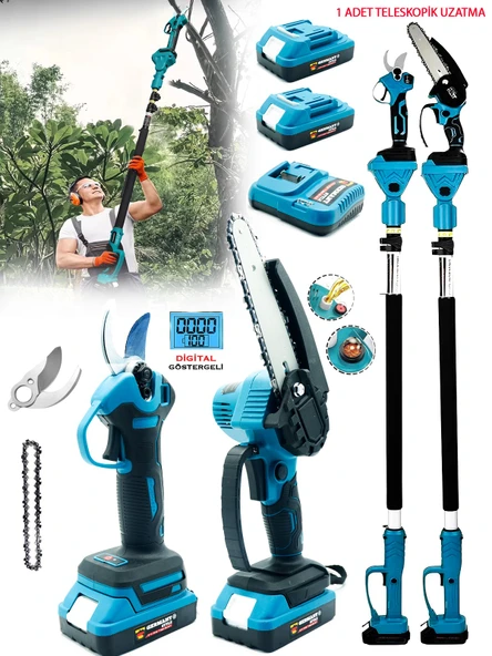 Germany Style Kömürsüz 10'lu Set Teleskopik Kırıcı-Matkap-Dekupaj-Daire Testere-Budama Testeresi-M - 3