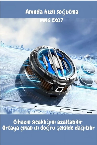 CX07 Manyetik Mıknatıslı Magsafe Destekli Ultra Güçlü Telefon Soğutucu Kablolu Rgb Fan - Resim 2