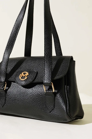 Armalı Mıknatıslı Tek Bölmeli Çanta Siyah - Resim 3