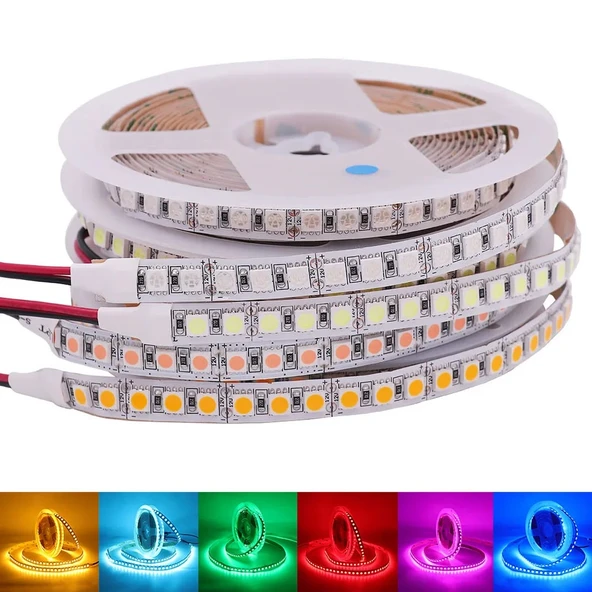 5metre 240 LED/m şerit Led Mavi hortum kendinden yapışkanlı güçlü yüksek performans SMD2835 12V DC IP20 - 10