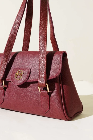 Armalı Mıknatıslı Tek Bölmeli Çanta Bordo - Resim 3