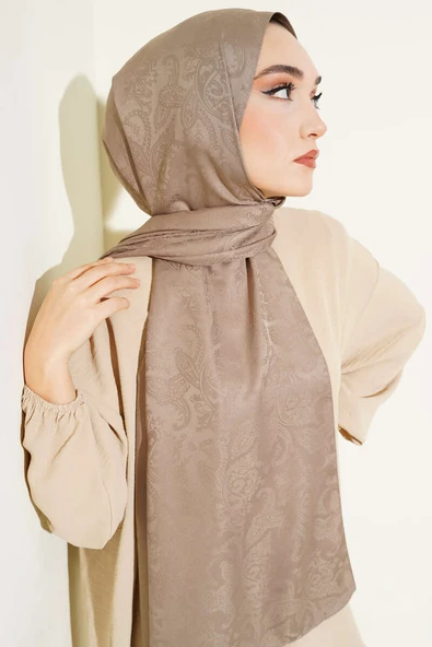 Paisley Desen Jakar Şal Vizon