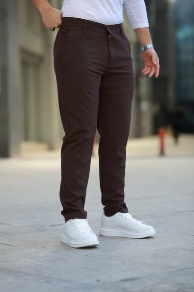 Erkek Düz Kesim Bilek Boy Kumaş Pantolon - 8