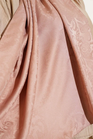 Paisley Desen Jakar Şal Sütlü Kahve - Resim 4