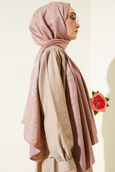 Paisley Desen Jakar Şal Sütlü Kahve - Resim 3