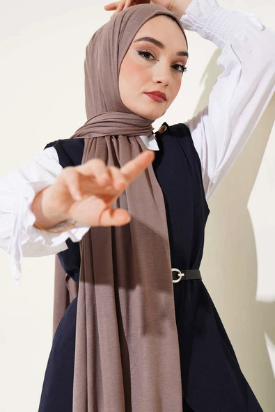 Klasik Penye Şal Açık Kahve