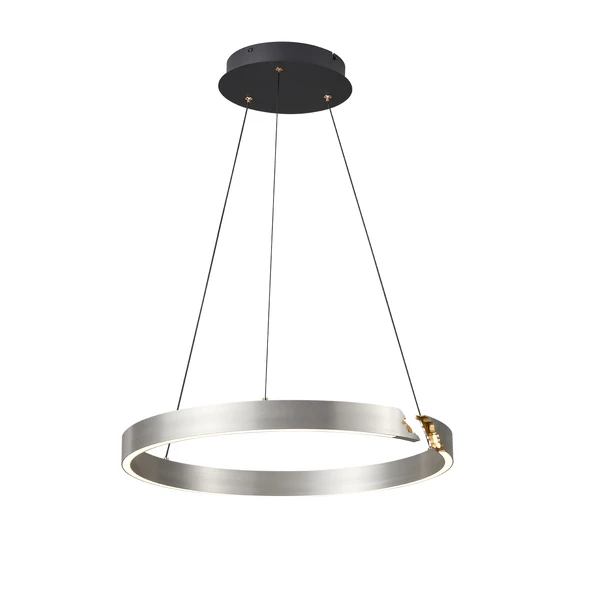 Apliqa Late Gri 60'lık Yuvarlak 41 Watt Modern Sarkıt Salon Led Avize - Resim 6