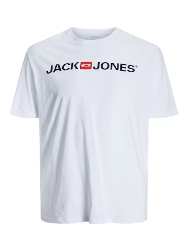 JACK JONES Erkek BEYAZ Pamuklu Tişört 12184987