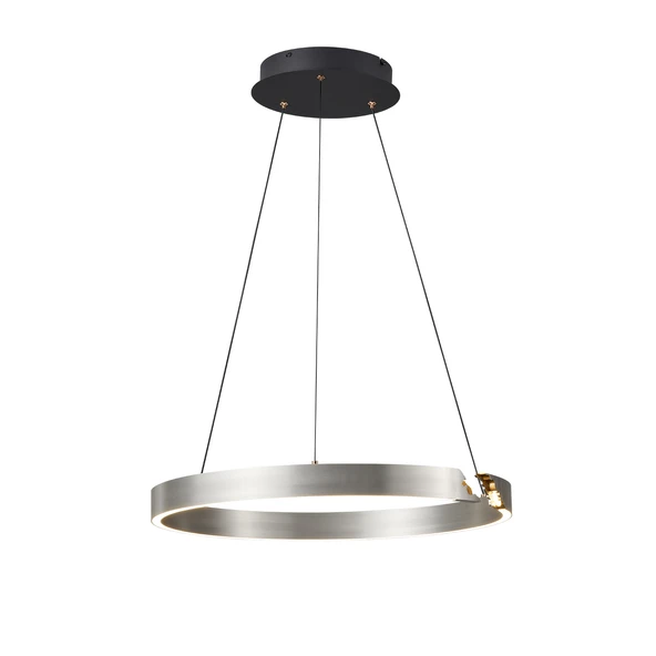 Apliqa Late Gri 60'lık Yuvarlak 41 Watt Modern Sarkıt Salon Led Avize - Resim 2