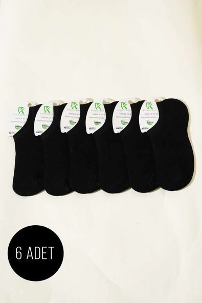 Bayan 6lı Bambu Sneakers Çorap Siyah - 1
