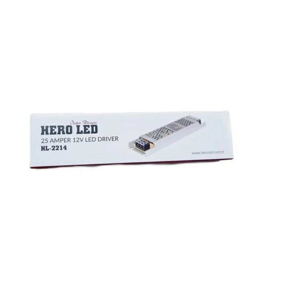 ADAPTÖR Hero LED 12V 25A Slim Adaptör – Yüksek Güç, Kompakt Tasarım!