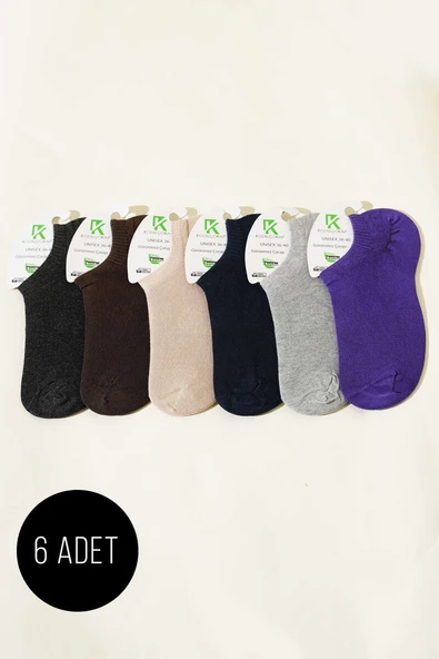 Bayan 6lı Bambu Sneakers Çorap Asorti 2