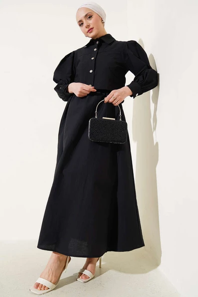 Bel Lastik Detaylı Paraşüt Jile İkili Takım Siyah ürün görseli 1