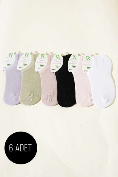 Bayan 6lı Bambu Sneakers Çorap Asorti 1