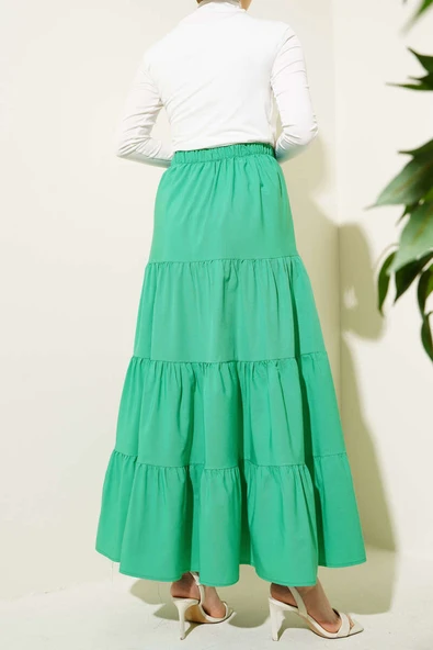 Fiyonklu Çingene Etek Benetton - Resim 3