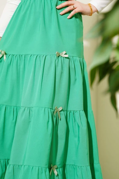 Fiyonklu Çingene Etek Benetton - Resim 4