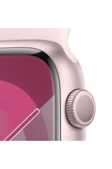 Apple Watch Series 9 GPS 45mm Pembe Alüminyum Kasa ve Uçuk Pembe Spor Kordon - S/M - 3
