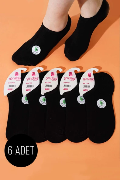 Bayan 6lı Sneakers Bambu Çorap Siyah ürün görseli
