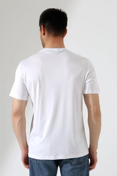 Bisiklet Yaka Kısa Kol, Baskılı T-shirt - 5