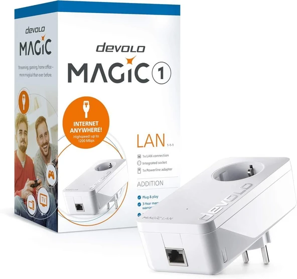 devolo Magic 1 LAN (1-1-1) Ek Adaptörü I Mesh Wi-Fi I Powerline: 1.200 Mbps I WiFi Menzil Genişletici I Access Point I Tak Çalıştır - Teşhir - 4
