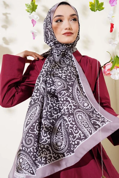 Paisley Desenli Soft Şal Vizon - Resim 2