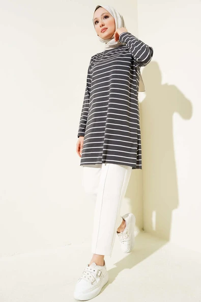 Şeritli Tunik Füme - Resim 2