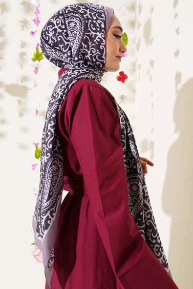 Paisley Desenli Soft Şal Vizon - Resim 3