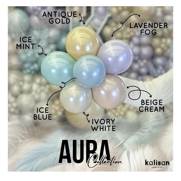 12 İnç Aura Lavander Fog ( Lavanta Sisi ) Balon 5 Adet - 2