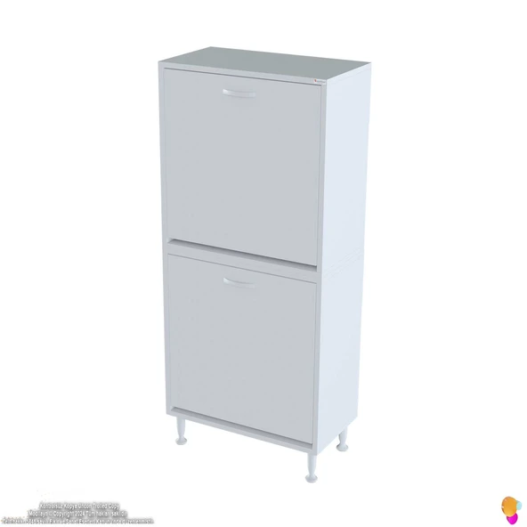 Modilayn İLKİM Modern Çamaşır Ünitesi, 60x138x32,5 cm Gizli 4 Göz Minimalist Akıllı Sepetli Dolap - Resim 5