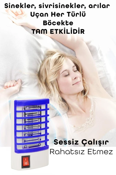 Elektrikli Sinek Öldürücü Karasinek Sivrisinek Öldürücü Cihaz Duvar Prize Monte Cız Kovucu 777 - 3