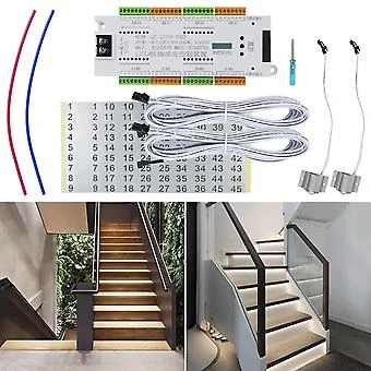 Akıllı Merdiven Aydınlatması lamba PIR hareket sensör STEP-1002 basamak adım kontrol 12V-24V Kontrol Sistemi SMD COB tek renkli LED şerit cihaz